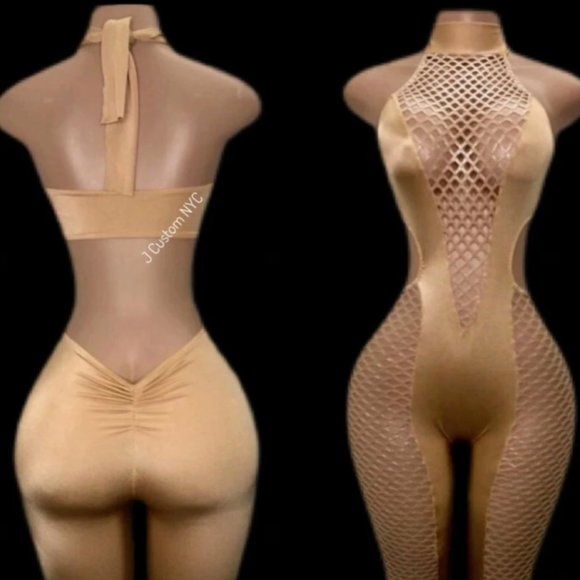 Gold Netted Jumpsuit - Picture 1 of 2